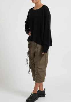Rundholz Dip Wool And Raccoon Hair Distressed Sweater In Black