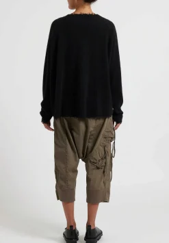 Rundholz Dip Wool And Raccoon Hair Distressed Sweater In Black