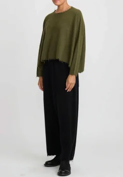 Rundholz Dip Wool And Raccoon Hair Drop Crotch Pants In Black