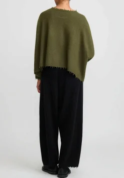 Rundholz Dip Wool And Raccoon Hair Drop Crotch Pants In Black