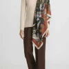 Sabina Savage Wool And Silk Fauna Exotica Scarf In Brick Red & Charcoal Grey
