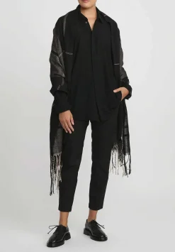 Jan-Jan Van Essche Wool Crepe Chiffon Shirt In Black