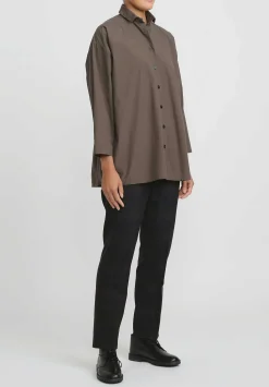 Bergfabel Wool Easy Pants In Blue & Brown Check