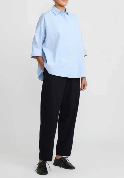 Casey Casey Wool Fabi Drapey Pants In Navy Blue