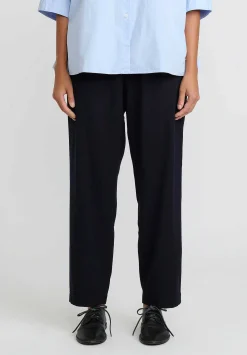 Casey Casey Wool Fabi Drapey Pants In Navy Blue