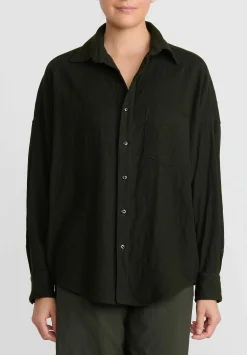 Chez Vidalenc Wool Mar ''Axl'' Shirt In Army Green