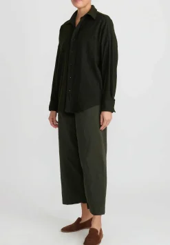 Chez Vidalenc Wool Mar ''Axl'' Shirt In Army Green