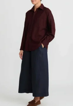 Chez Vidalenc Wool Mar ''Axl'' Shirt In Maroon