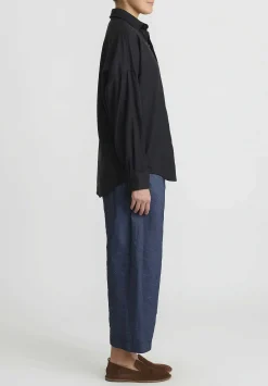 Chez Vidalenc Wool Mar ''Axl'' Shirt In Navy Blue