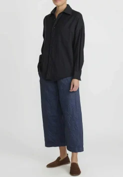 Chez Vidalenc Wool Mar ''Axl'' Shirt In Navy Blue