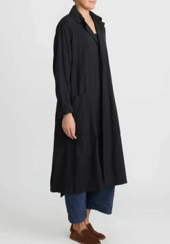 Chez Vidalenc Wool Mar Trench Coat In Black