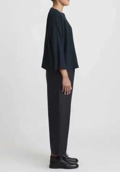Daniela Gregis Wool Tapered Leg Pigiama Fondo Stretto Pants In Pied De Poule, Grey & Black