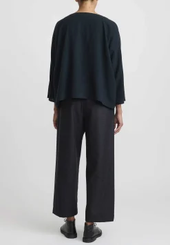 Daniela Gregis Wool Tapered Leg Pigiama Fondo Stretto Pants In Pied De Poule, Grey & Black