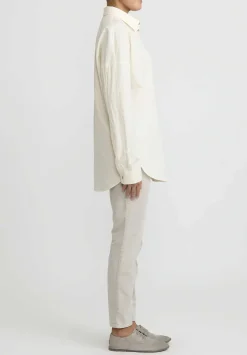 Album di Famiglia Wrinkled Cotton Collar Shirt In Natural