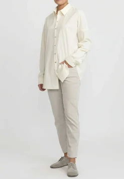 Album di Famiglia Wrinkled Cotton Collar Shirt In Natural