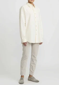 Album di Famiglia Wrinkled Cotton Collar Shirt In Natural