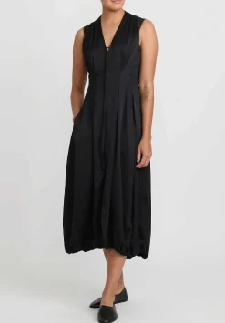Jil Sander Zip Front Vestito Dress In Black